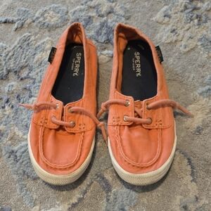 Sperry Coral Canvas Slip-On Boat Shoes